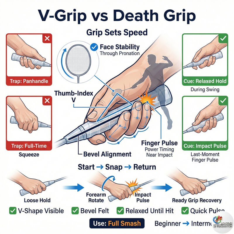 Student practicing the kinetic chain sequence for badminton smash