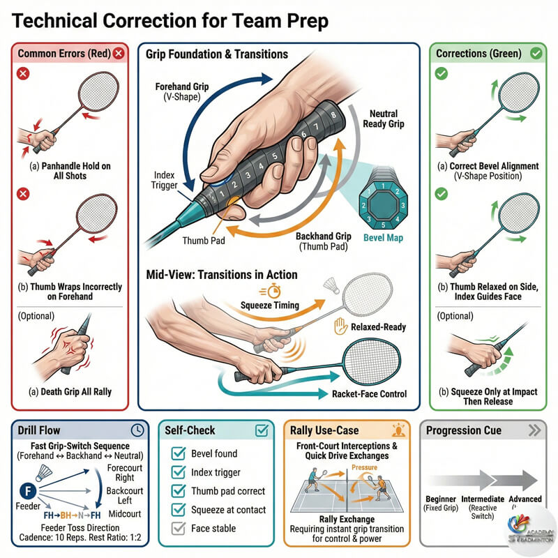 在甲洞羽毛球校队备战期间学生接受技术纠正