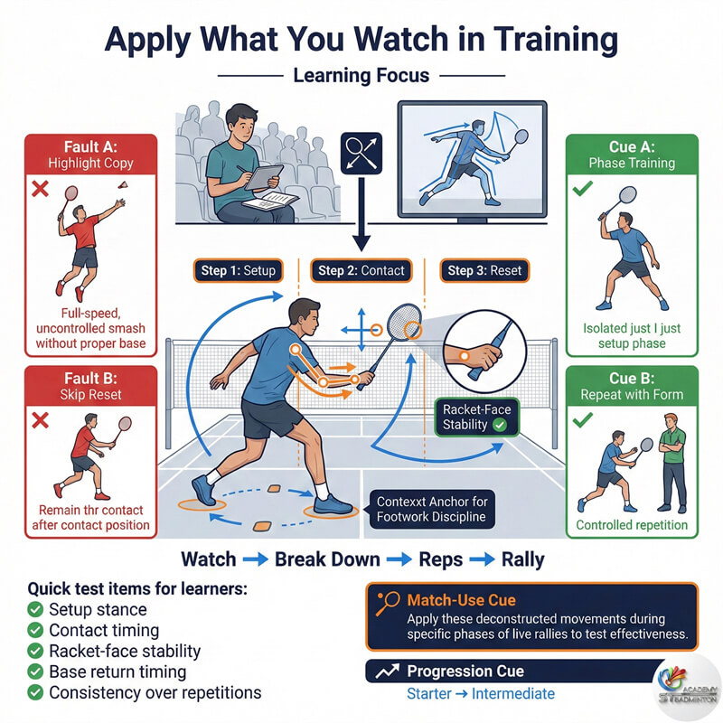 Students practicing net shots inspired by Malaysia Open tactics