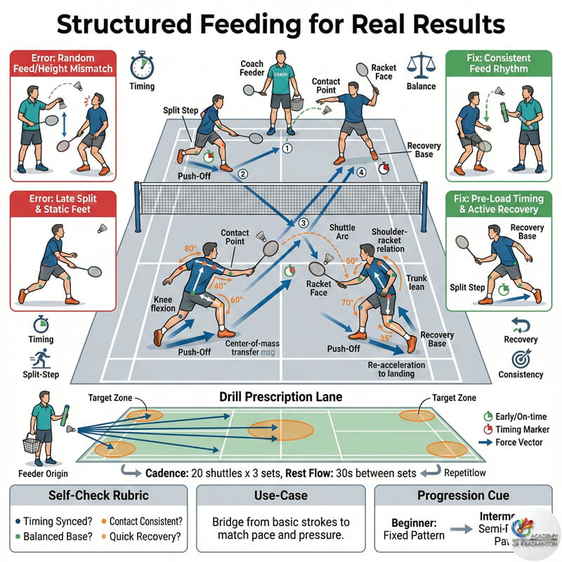 Badminton multi shuttle drill at ST Badminton Academy Malaysia in Setapak Kuala Lumpur