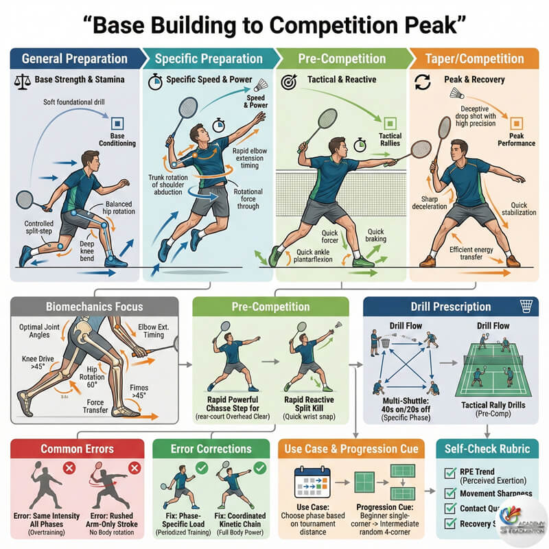 Badminton training cycle planning chart at ST Badminton Academy in Setapak Kuala Lumpur