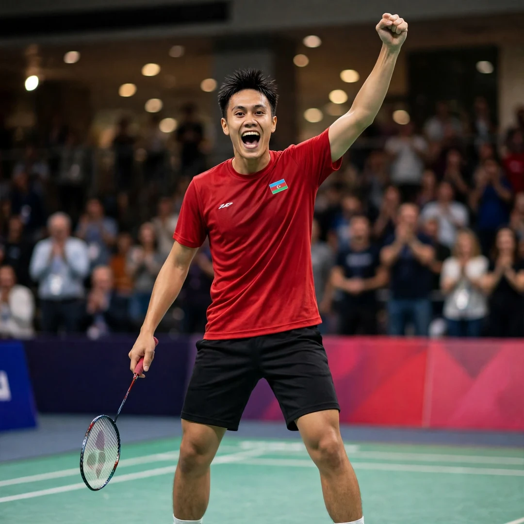 Ade Resky Dwicahyo celebrating a victory (AI-generated) Ade Resky Dwicahyo celebrating a victory (AI-generated)
