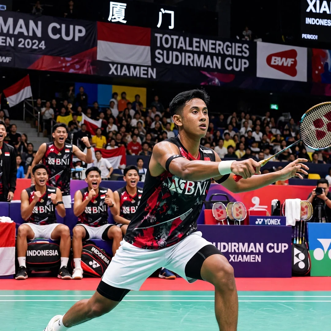 Alwi Farhan in action at the Sudirman Cup team championships Alwi Farhan in action at the Sudirman Cup 2025 (AI-generated)