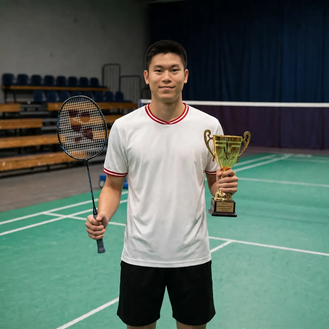 Aria Dinata Aria Dinata playing at the Latvia International, where he won back-to-back titles in 2023 and 2024 (AI-generated)