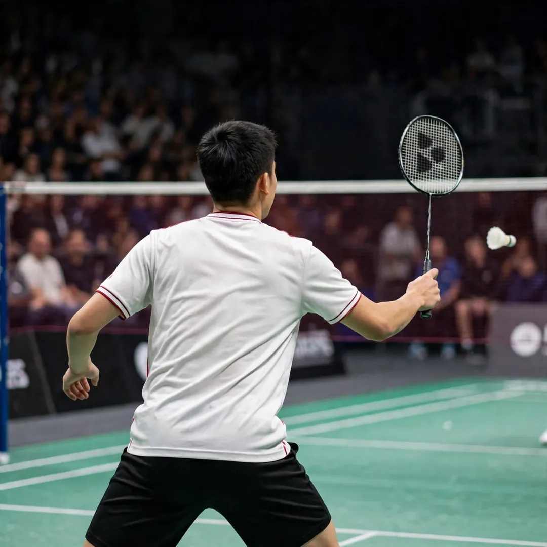 Aria Dinata Aria Dinata playing a forehand drive, seen from behind (AI-generated)