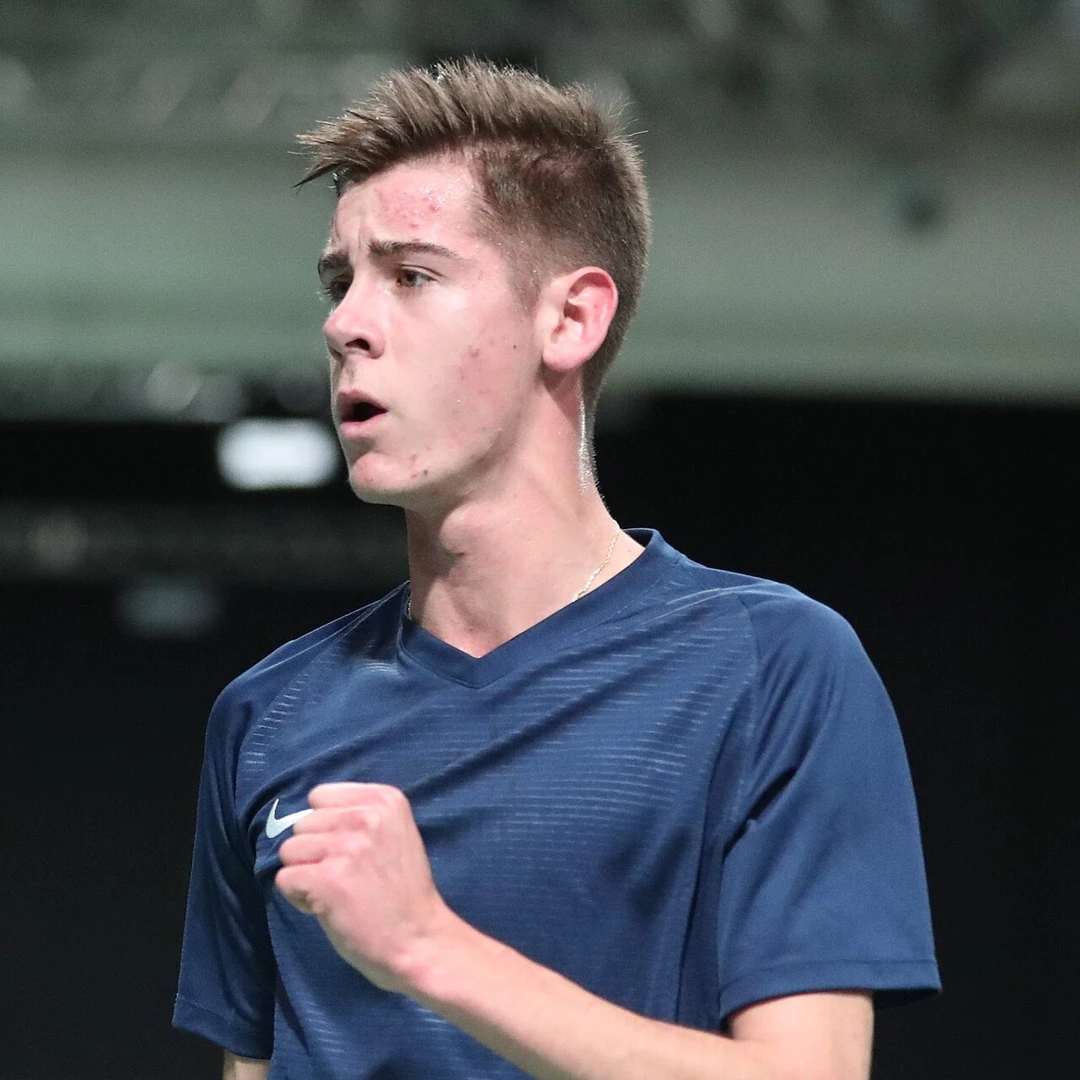 Arnaud Merkle close-up Arnaud Merkle close-up between rallies at the 2018 Youth Olympic Games in Buenos Aires