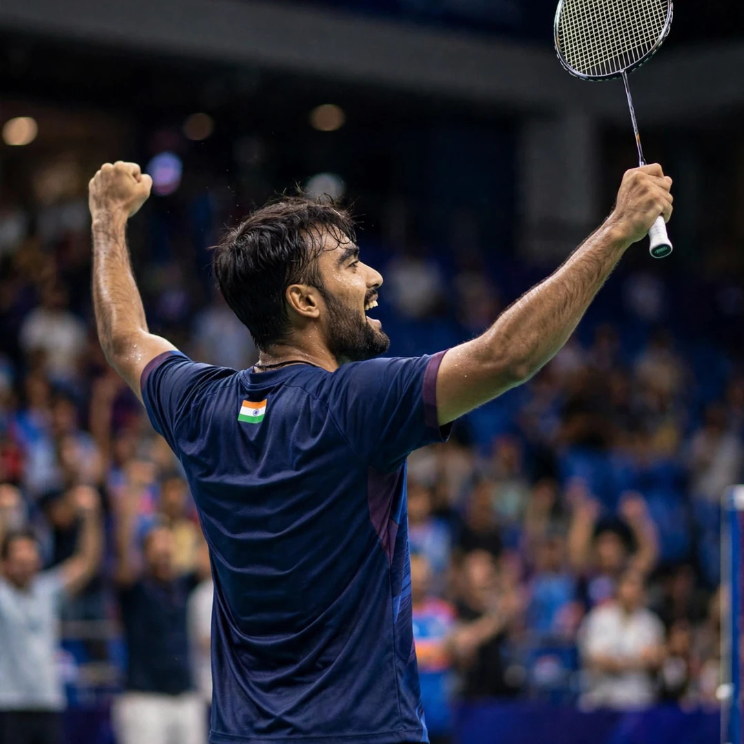 Bharat Raghav celebrating a victory (AI-generated) Bharat Raghav celebrating a victory (AI-generated)