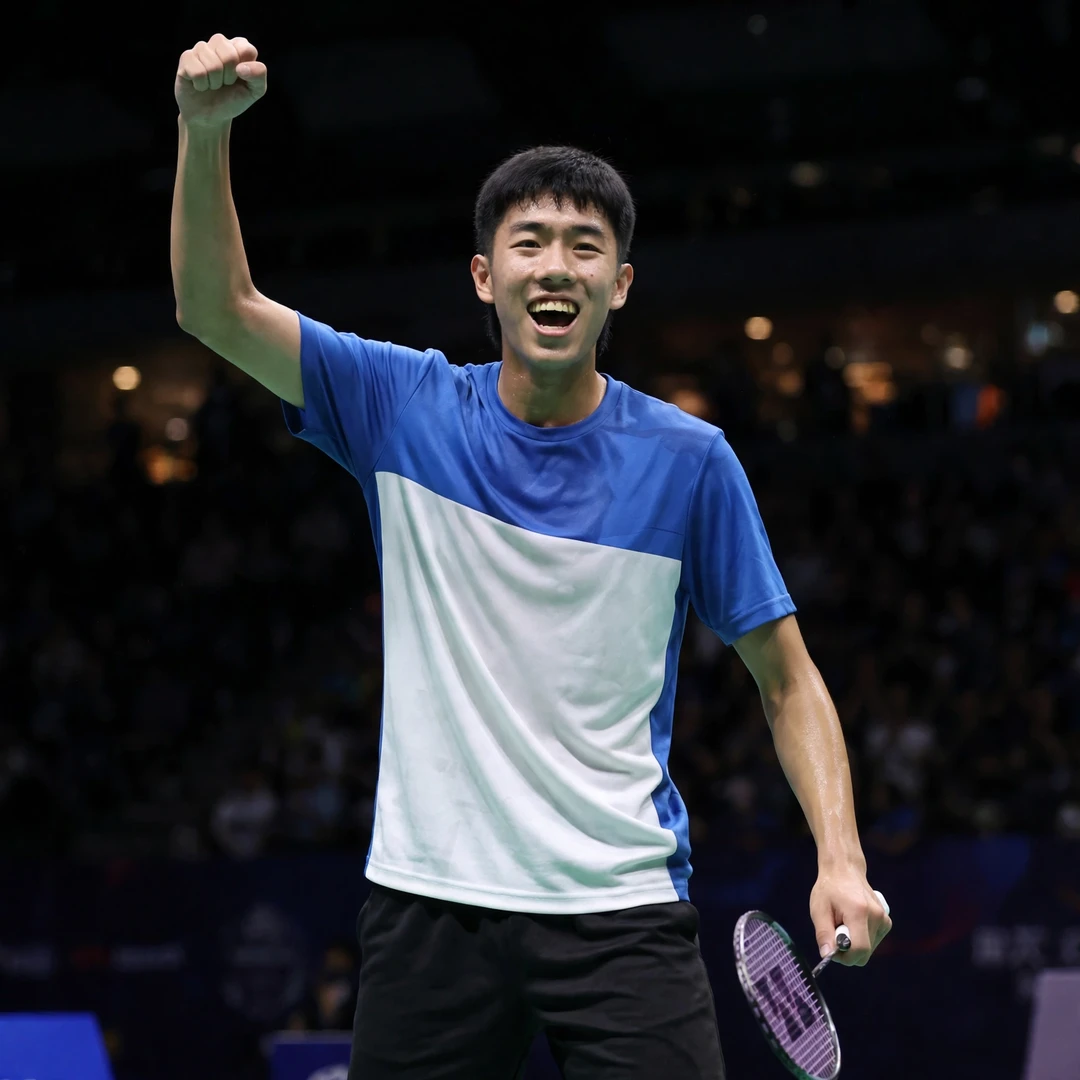 Cheng Ju-Sheng celebrating a victory (AI-generated) Cheng Ju-Sheng celebrating a victory (AI-generated)