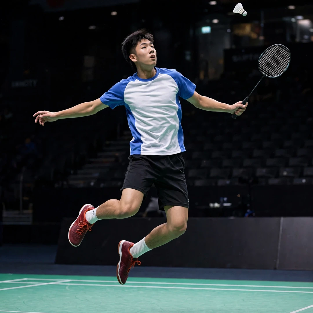 Cheng Ju-Sheng hitting a jump smash (AI-generated) Cheng Ju-Sheng hitting a jump smash (AI-generated)