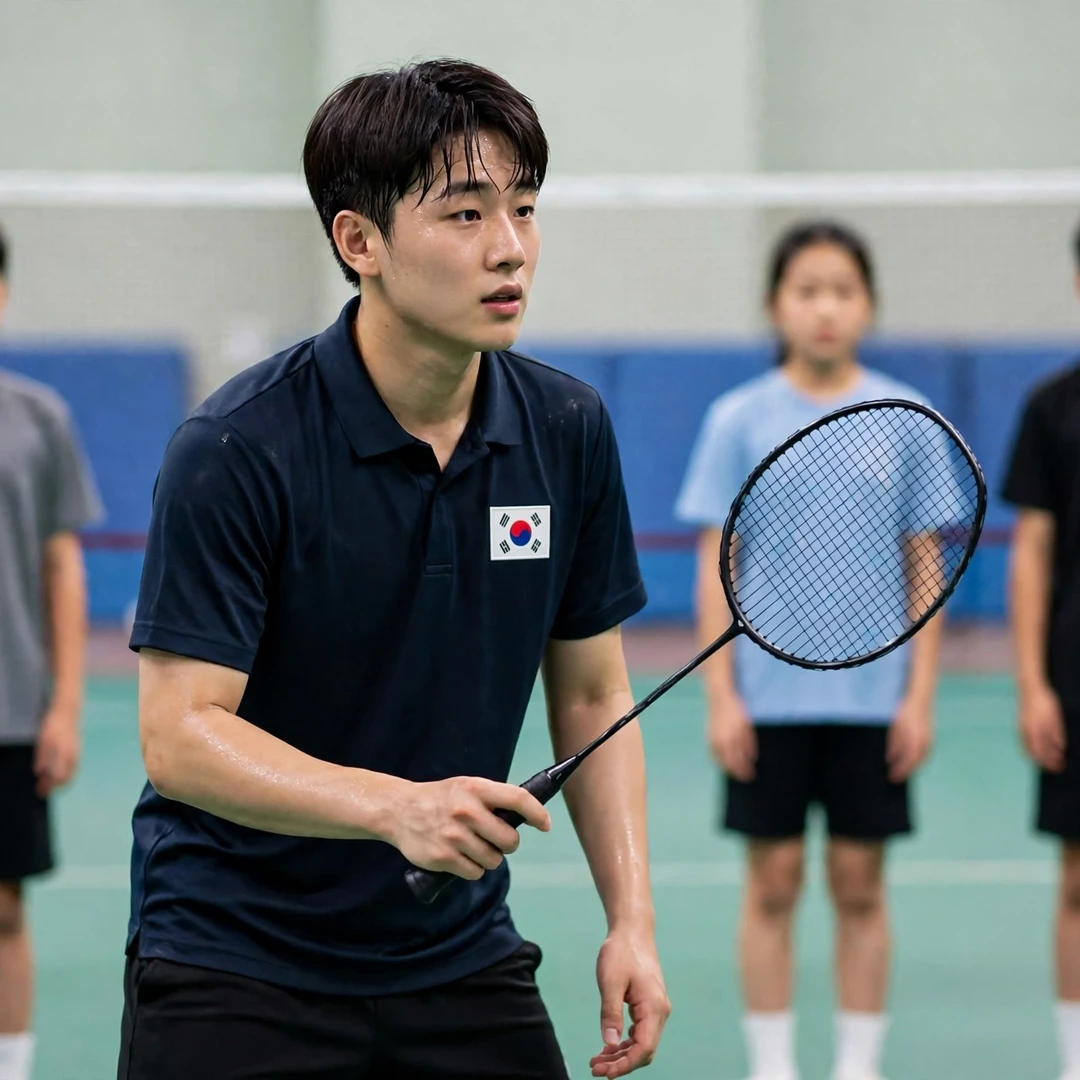 Cho Hyeon Woo inspiring young players at ST Badminton Academy (AI-generated) Cho Hyeon Woo inspiring young players at ST Badminton Academy (AI-generated)