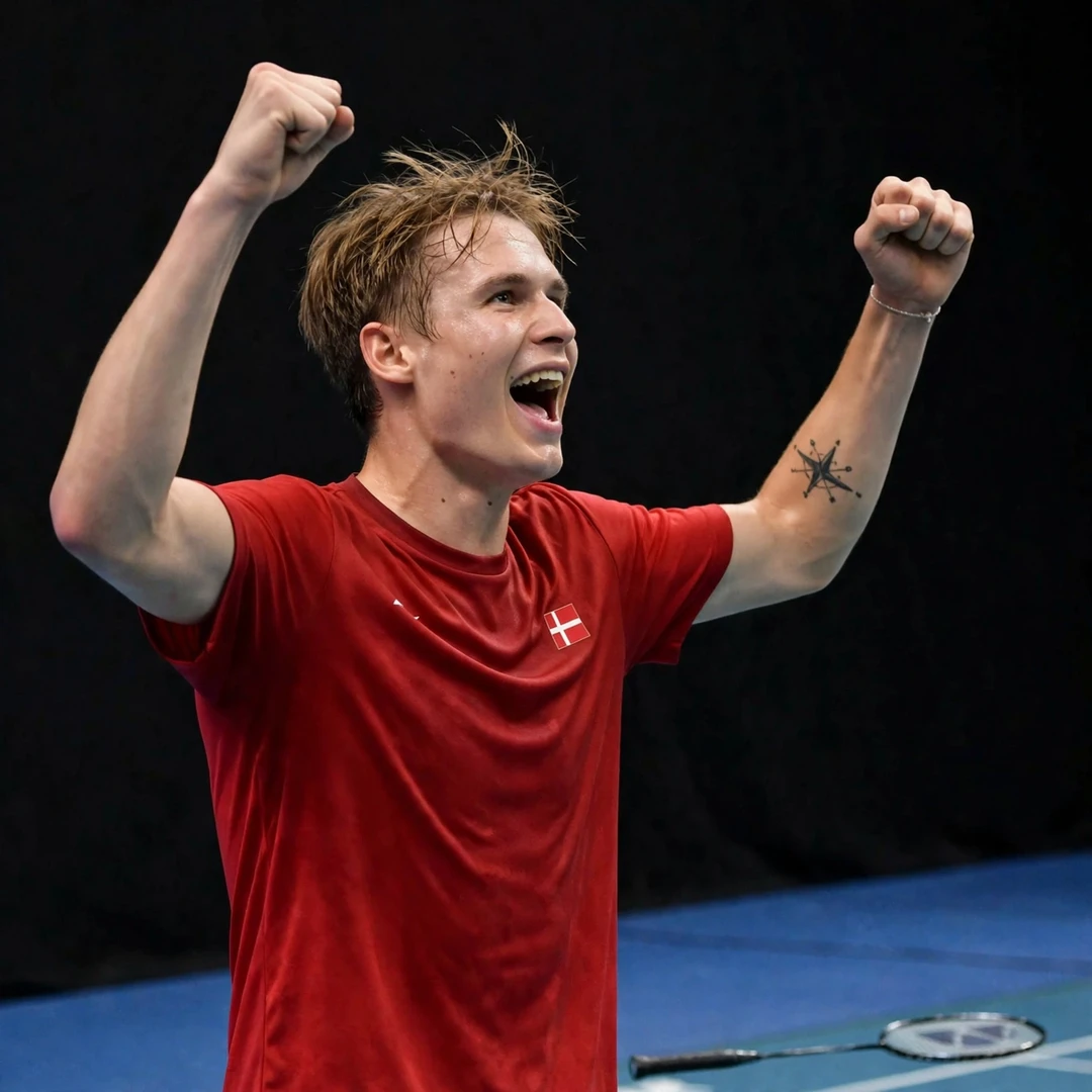 Christopher Vittoriani celebrating a title win with both fists clenched, racket dropped beside him (AI-generated) Christopher Vittoriani celebrating a title win with both fists clenched, racket dropped beside him (AI-generated)