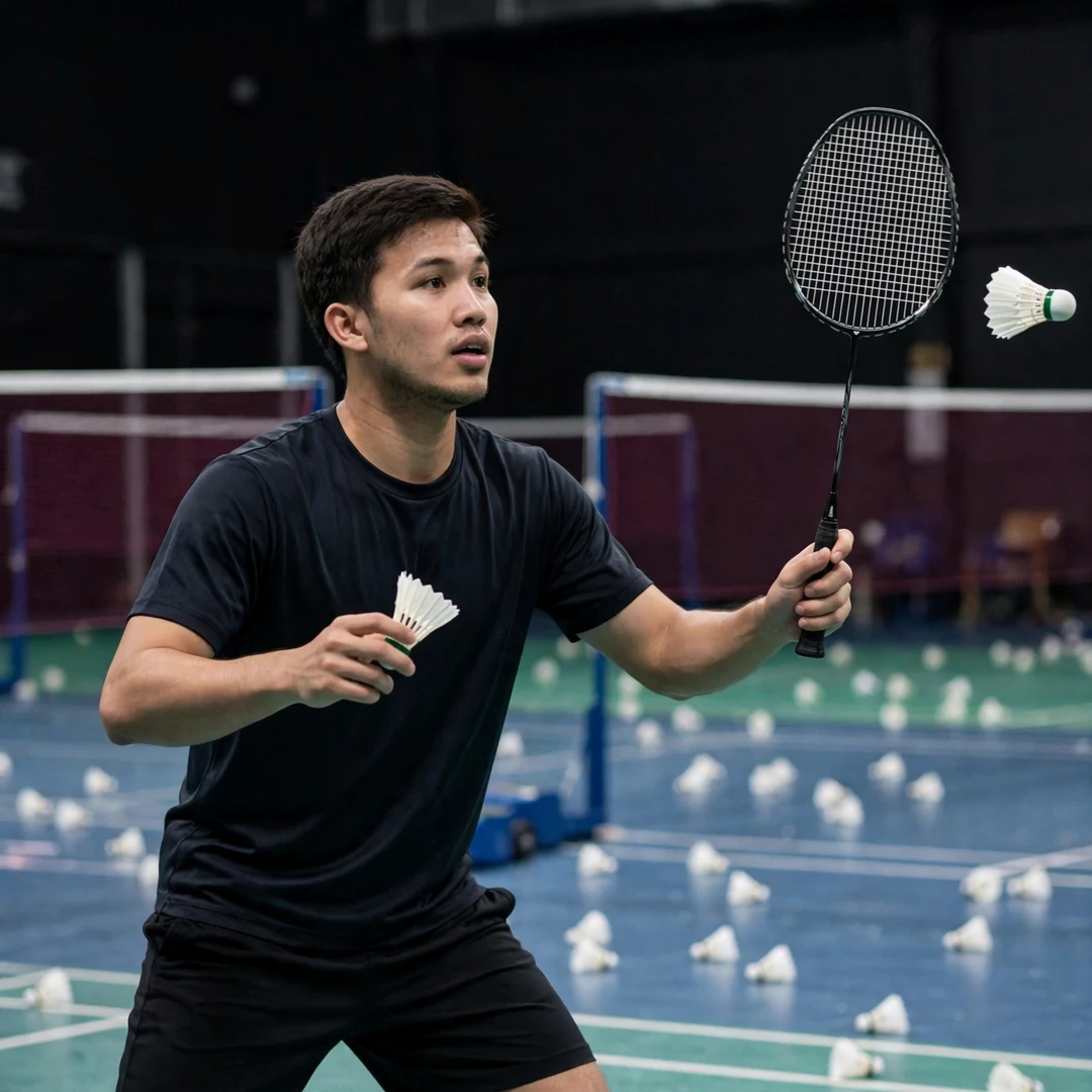 Clarence Villaflor in a multi-shuttle training drill (AI-generated) Clarence Villaflor in a multi-shuttle training drill (AI-generated)