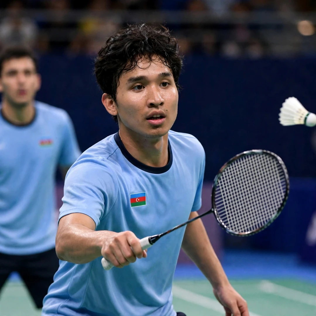 Dicky Dwi Pangestu playing a forehand drive at the European Mixed Team Championships 2025 in Baku (AI-generated) Dicky Dwi Pangestu playing a forehand drive at the European Mixed Team Championships 2025 in Baku (AI-generated)