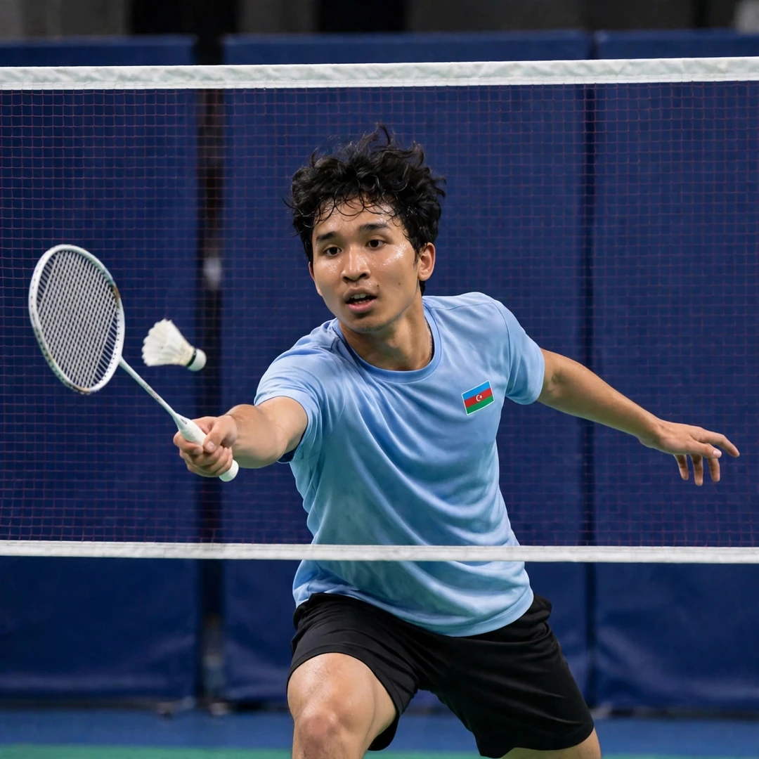 Dicky Dwi Pangestu playing a tight spinning net shot (AI-generated) Dicky Dwi Pangestu playing a tight spinning net shot (AI-generated)