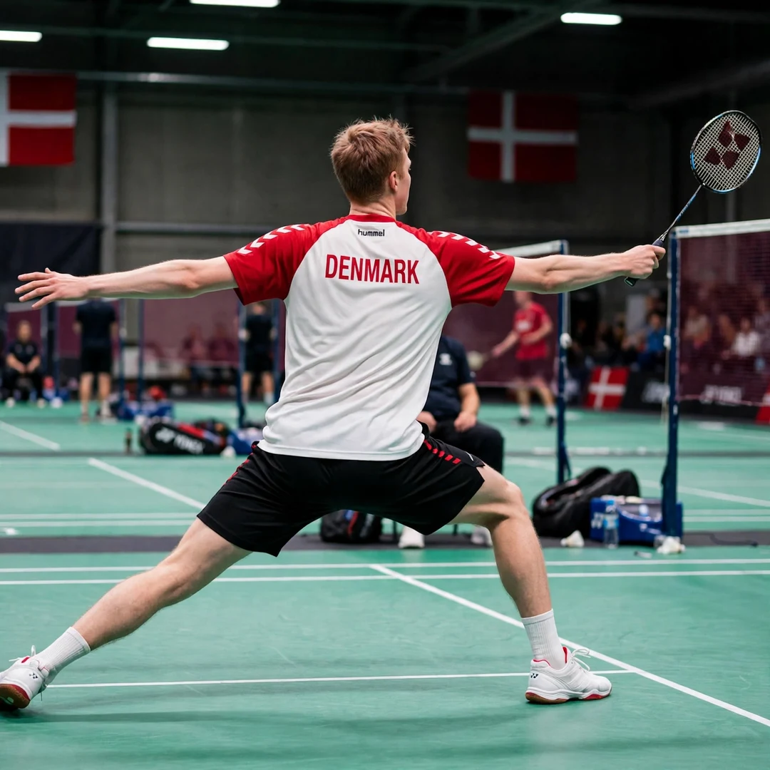 Ditlev Jaeger Holm stretching wide in defence, seen from behind (AI-generated) Ditlev Jaeger Holm stretching wide in defence, seen from behind (AI-generated)