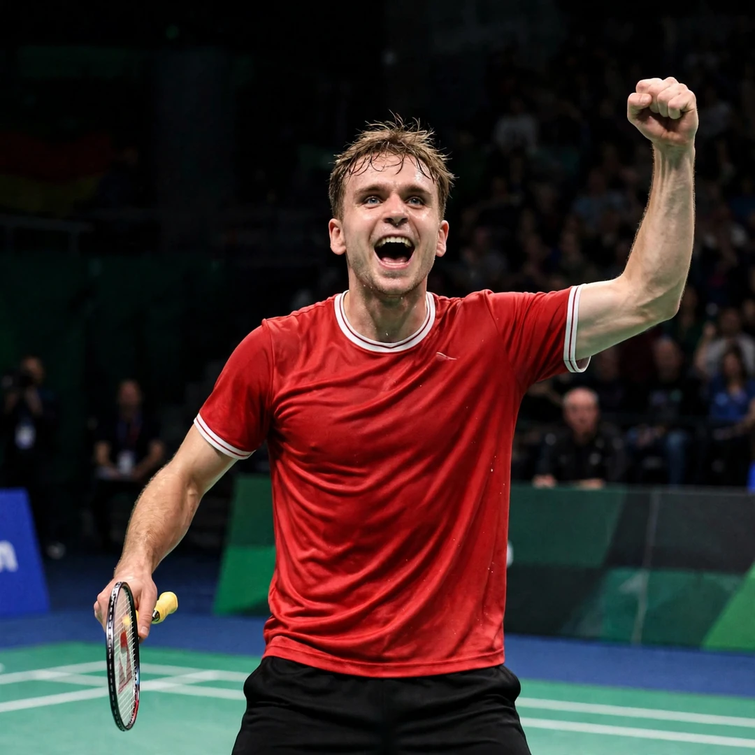 Dominik Kwinta celebrating a victory (AI-generated) Dominik Kwinta celebrating a victory (AI-generated)