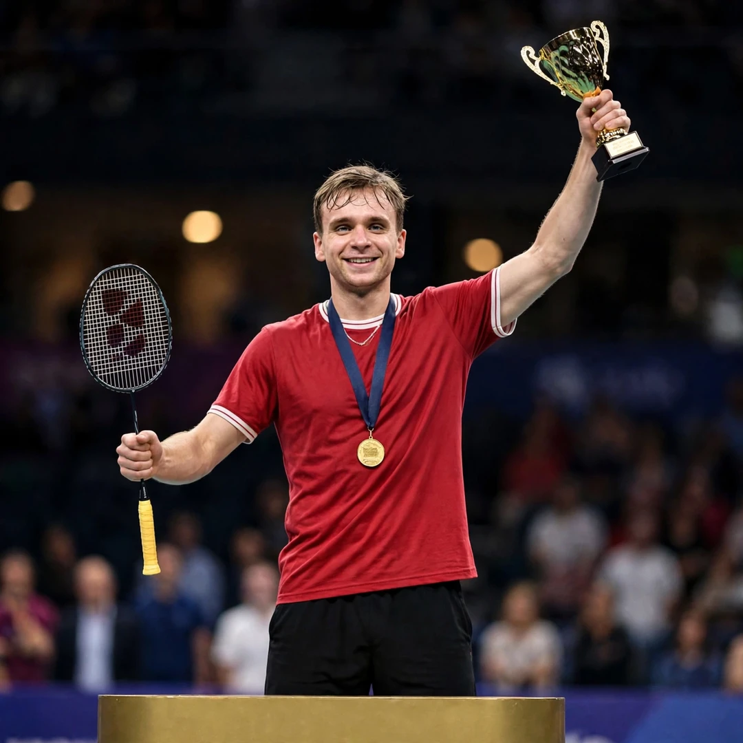 Dominik Kwinta on the podium with the Azerbaijan International 2026 trophy (AI-generated) Dominik Kwinta on the podium with the Azerbaijan International 2026 trophy (AI-generated)