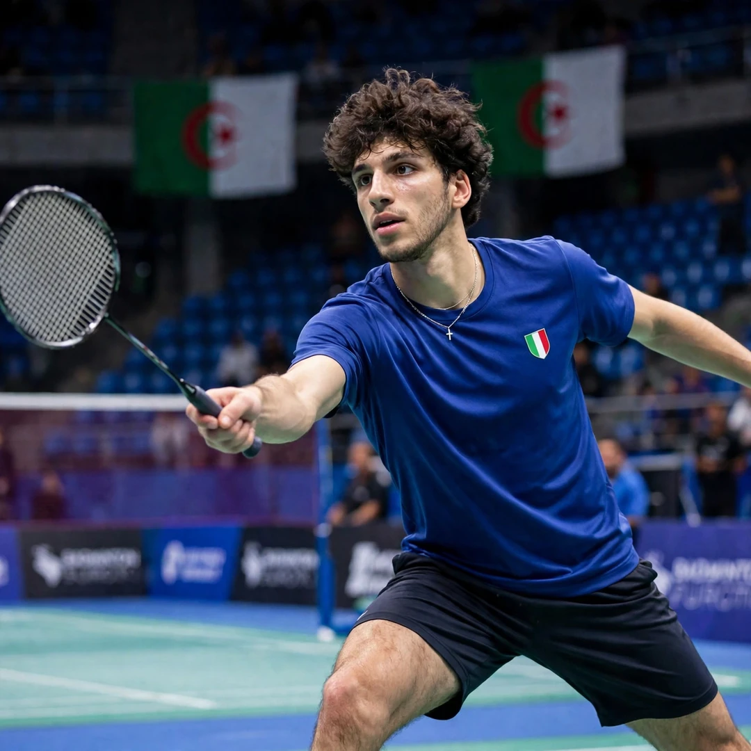 Fabio Caponio playing a forehand drive at the Algeria International 2025 (AI-generated) Fabio Caponio playing a forehand drive at the Algeria International 2025 (AI-generated)