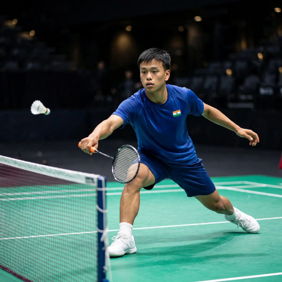 Ginpaul Sonna playing at the net at the Philippine International Challenge 2026 in Manila Ginpaul Sonna at the Philippine International Challenge in Manila (AI-generated)