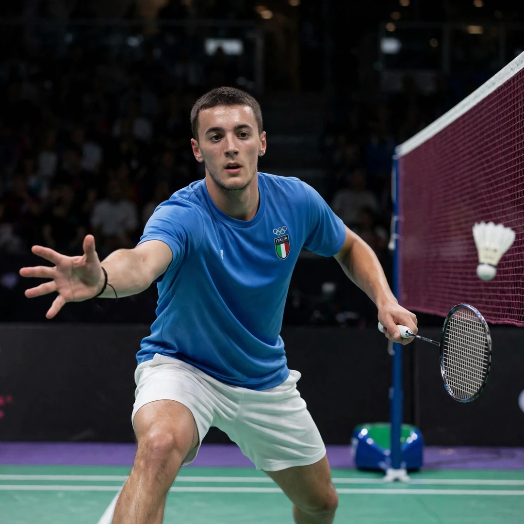 Giovanni Toti playing a tumbling net shot (AI-generated) Giovanni Toti playing a tumbling net shot (AI-generated)