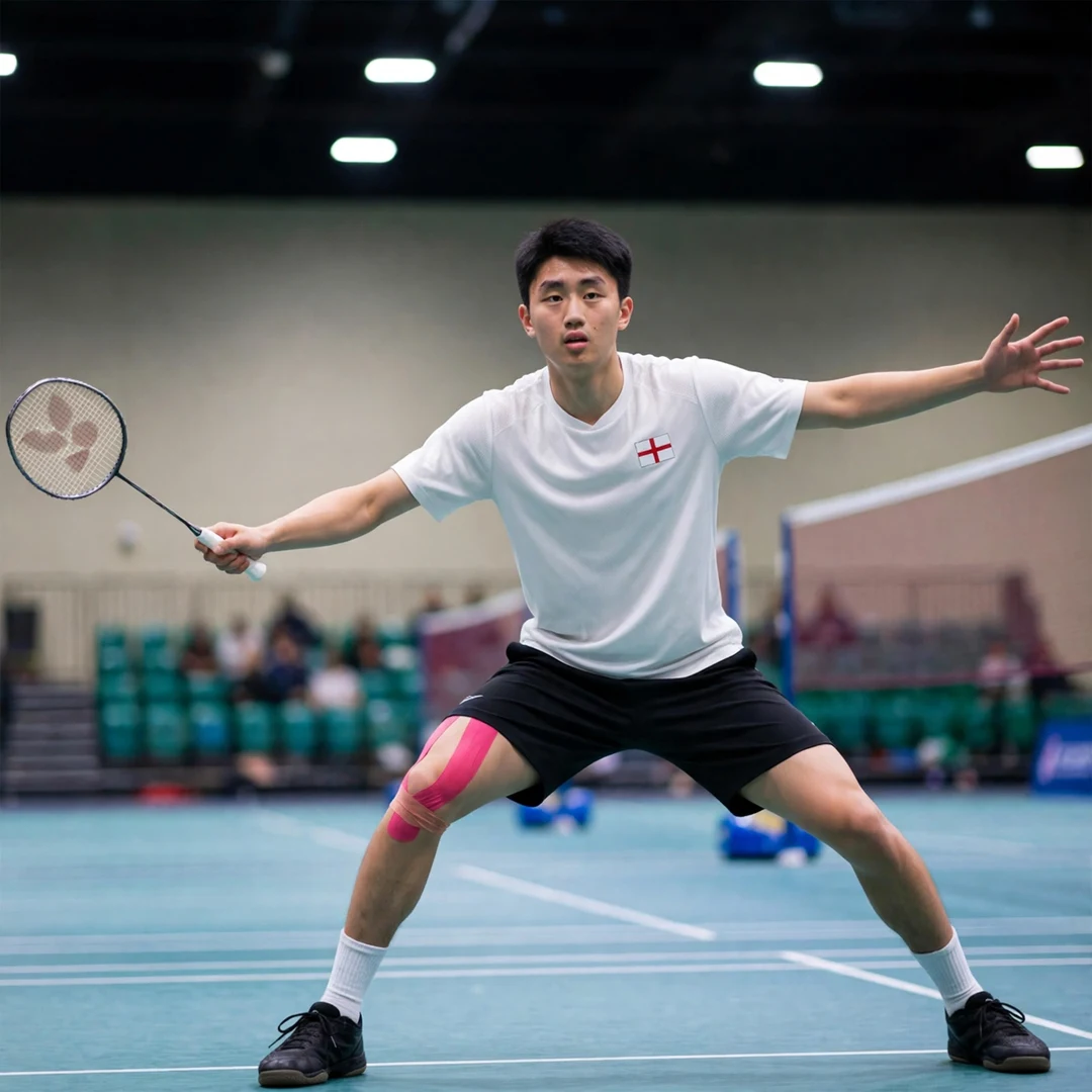 Harry Huang Harry Huang in a low wide defensive stance (AI-generated)