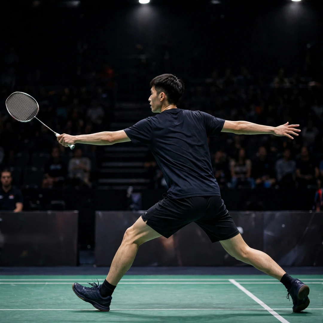 Huang Ping-Hsien stretched out on the backhand side (AI-generated) Huang Ping-Hsien stretched out on the backhand side (AI-generated)