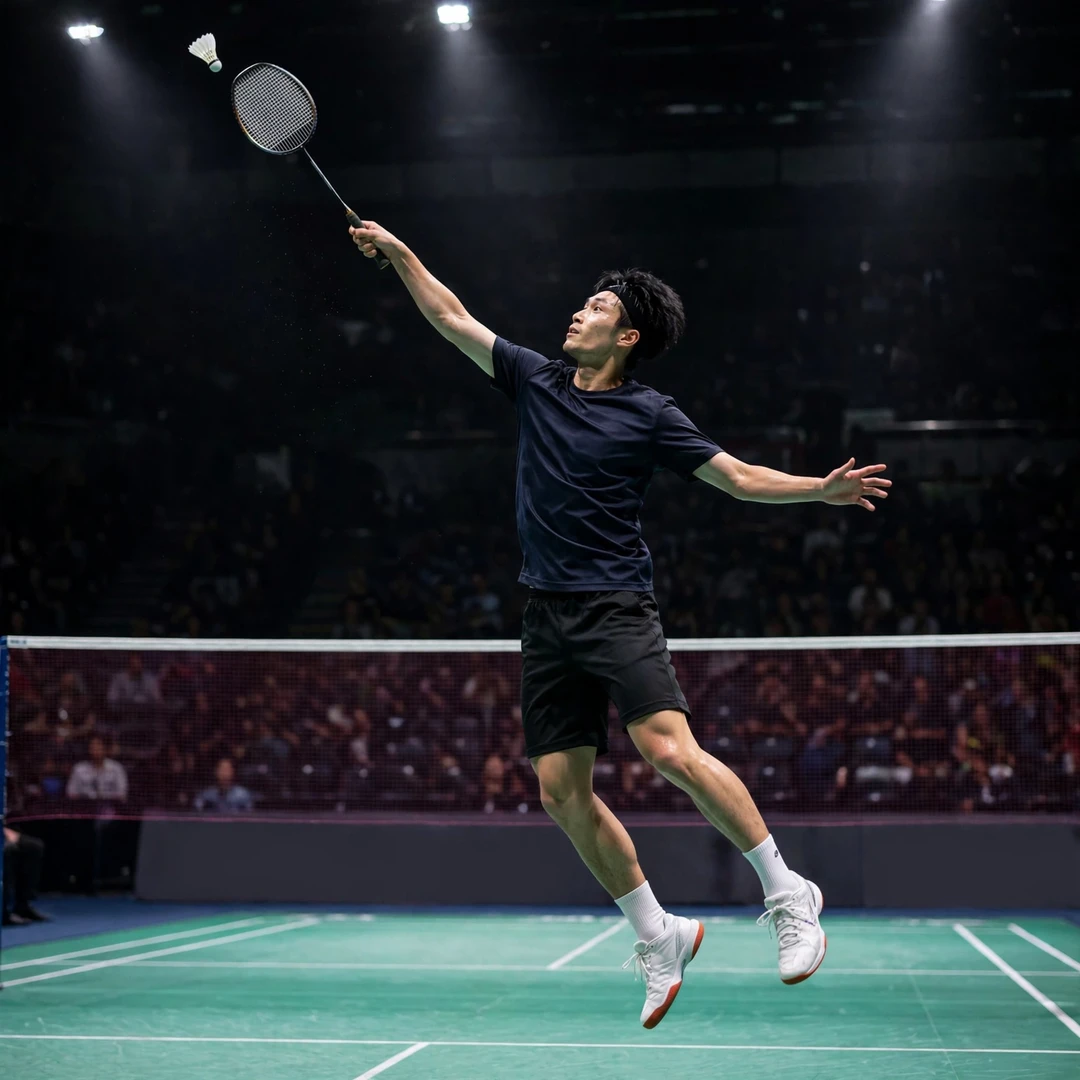 Huang Ping-Hsien hitting a jump smash (AI-generated) Huang Ping-Hsien hitting a jump smash (AI-generated)