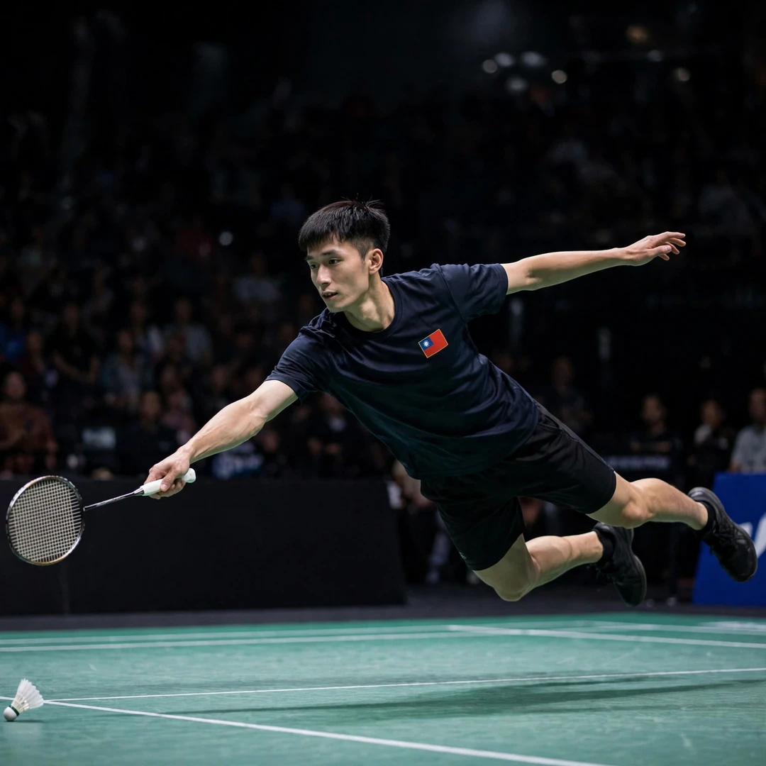 Huang Ping-Hsien diving for a forehand return at the Sydney International 2024 (AI-generated) Huang Ping-Hsien diving for a forehand return at the Sydney International 2024 (AI-generated)