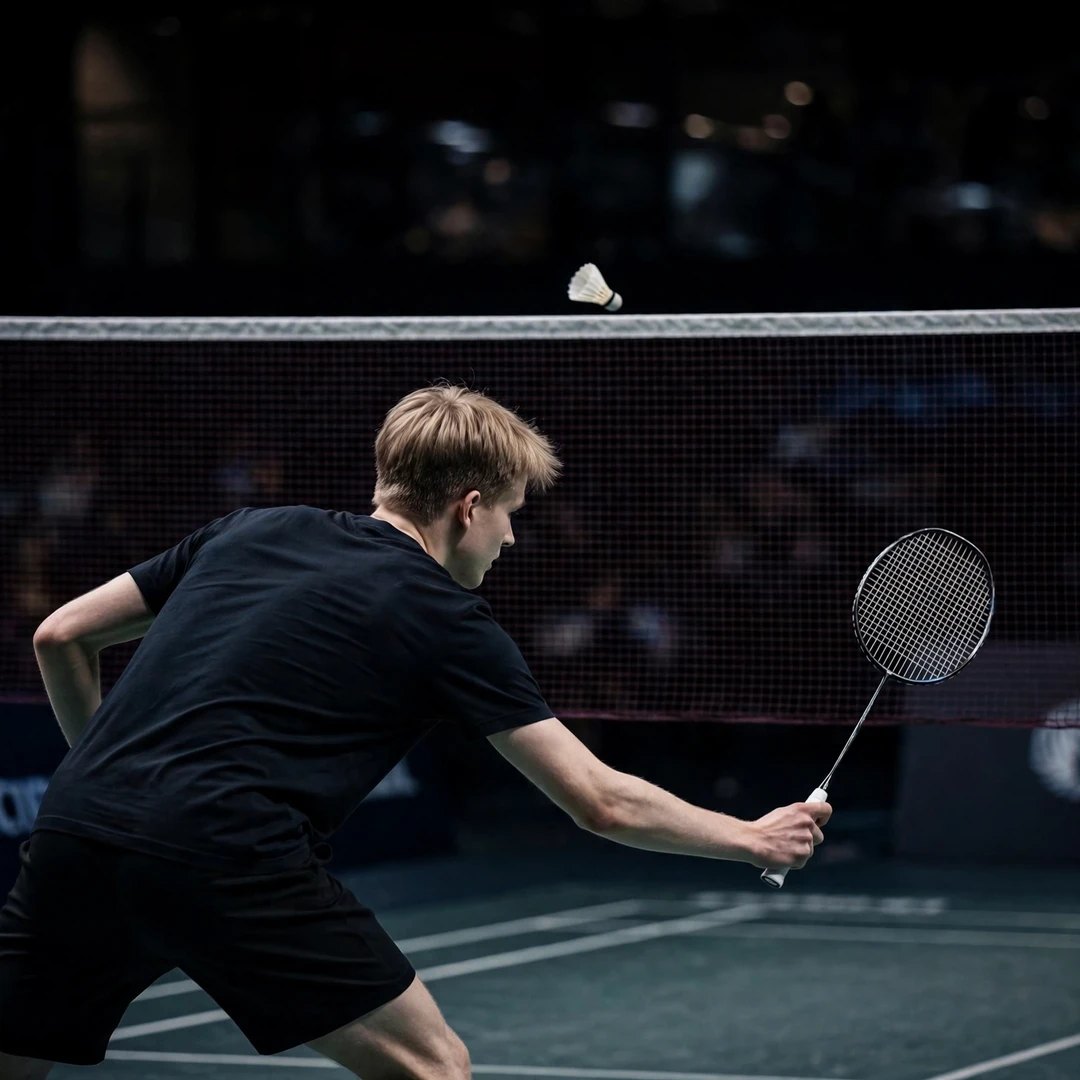 Joakim Oldorff playing a tumbling net shot (AI-generated) Joakim Oldorff playing a tumbling net shot (AI-generated)