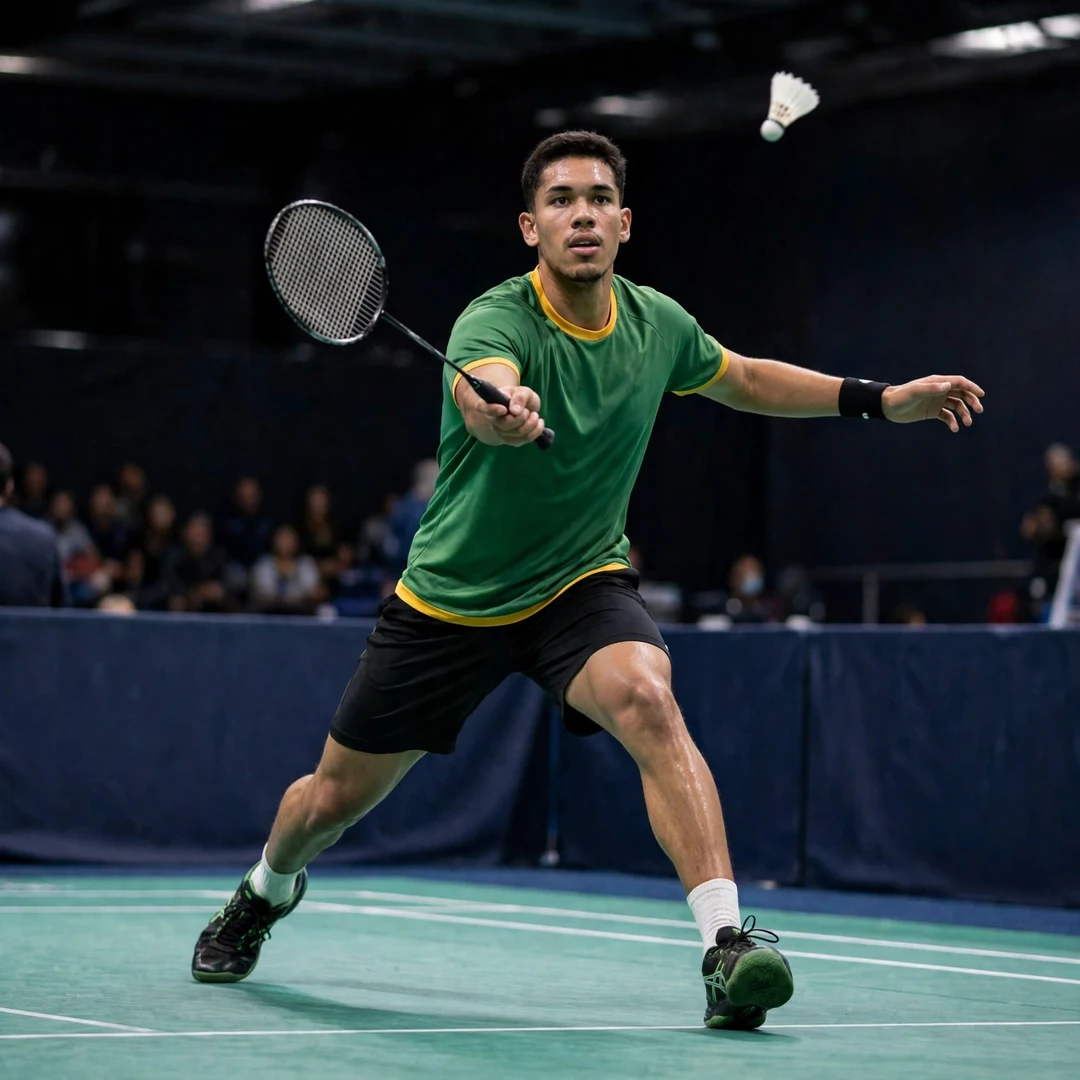 Jonathan Matias of Brazil in a defensive stance (AI-generated) Jonathan Matias of Brazil in a defensive stance (AI-generated)
