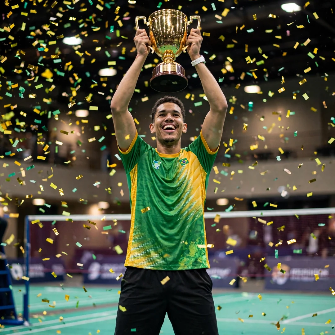 Jonathan Matias of Brazil lifting the Lagos International Classics trophy (AI-generated) Jonathan Matias of Brazil lifting the Lagos International Classics trophy (AI-generated)