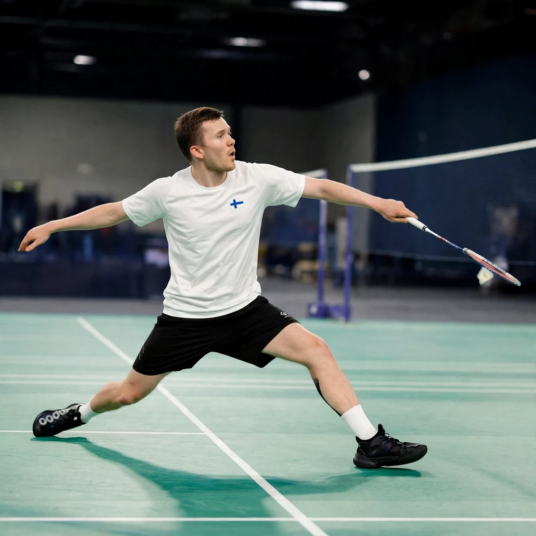 Kalle Koljonen in a low defensive lunge (AI-generated) Kalle Koljonen in a low defensive lunge (AI-generated)