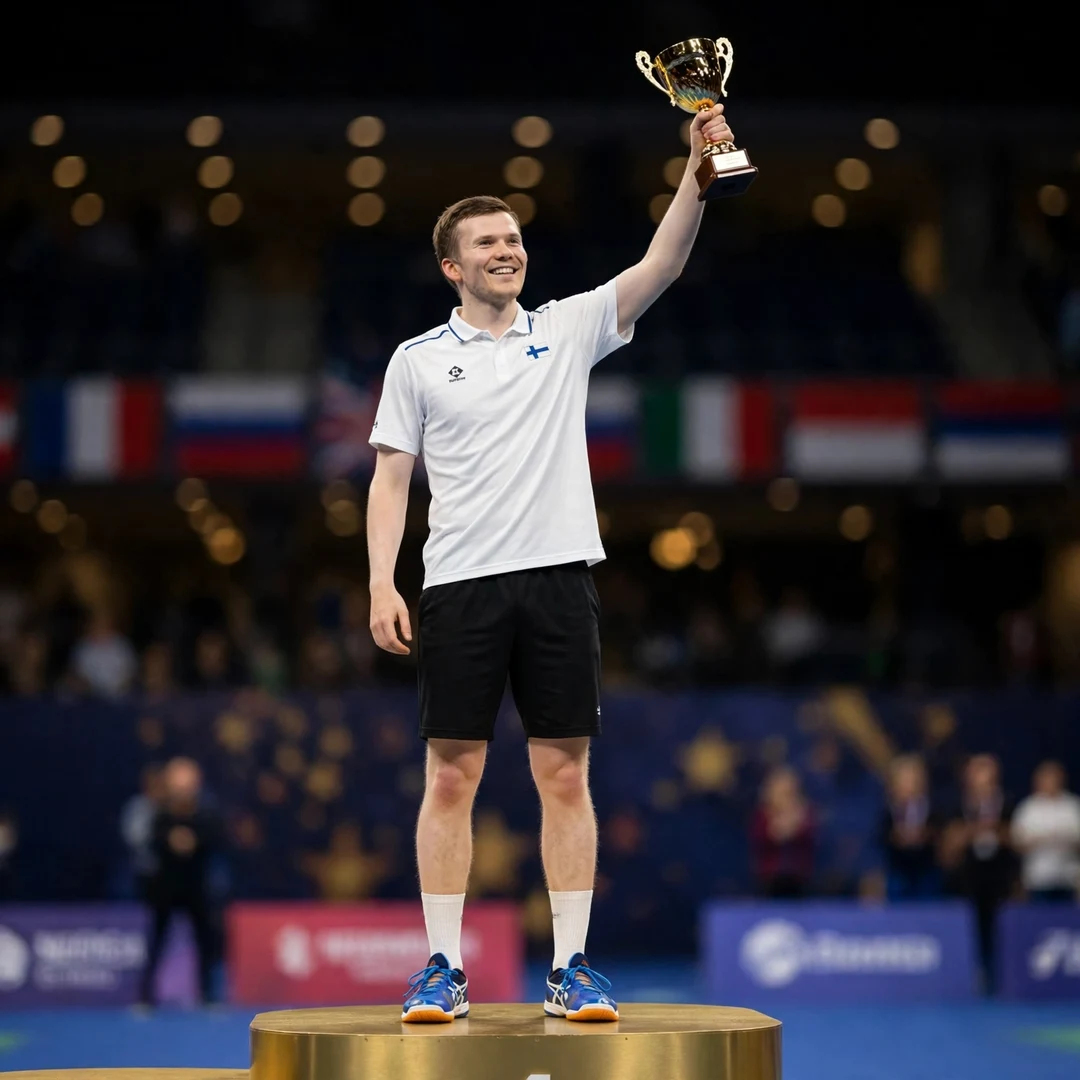 Kalle Koljonen on the top step of the podium at the Türkiye International Challenge 2024 (AI-generated) Kalle Koljonen on the top step of the podium at the Türkiye International Challenge 2024 (AI-generated)