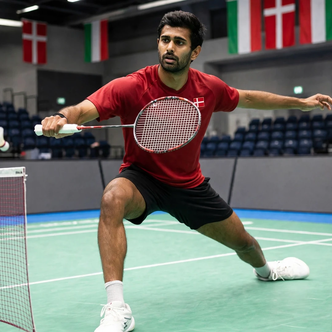 Karan Rajan Rajarajan playing a net shot during the Italian Open in Bolzano (AI-generated) Karan Rajan Rajarajan playing a net shot during the Italian Open in Bolzano (AI-generated)