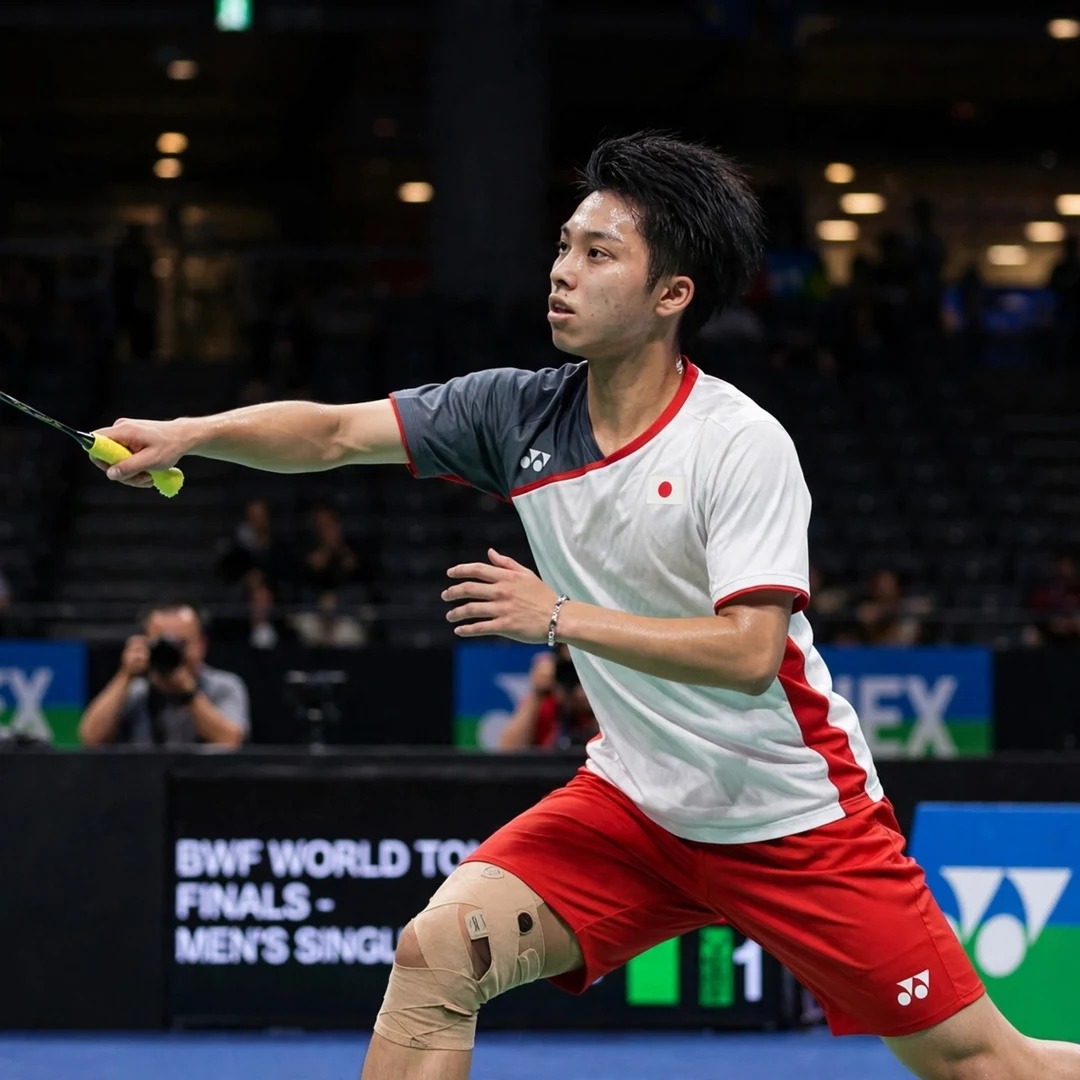 Kodai Naraoka showing exceptional court coverage during extended long rally Kodai Naraoka backhand technique (AI-generated)