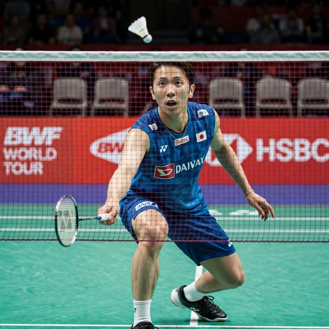 Koki Watanabe showing delicate net play and fast court coverage Koki Watanabe net play (AI-generated)