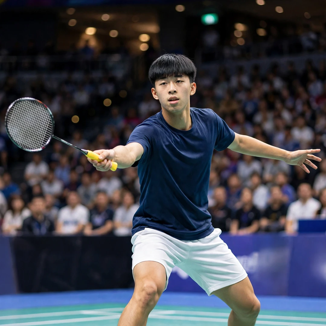 Kuo Kuan Lin playing a forehand drive during the 2022 World Junior Championships in Santander (AI-generated) Kuo Kuan Lin playing a forehand drive during the 2022 World Junior Championships in Santander (AI-generated)
