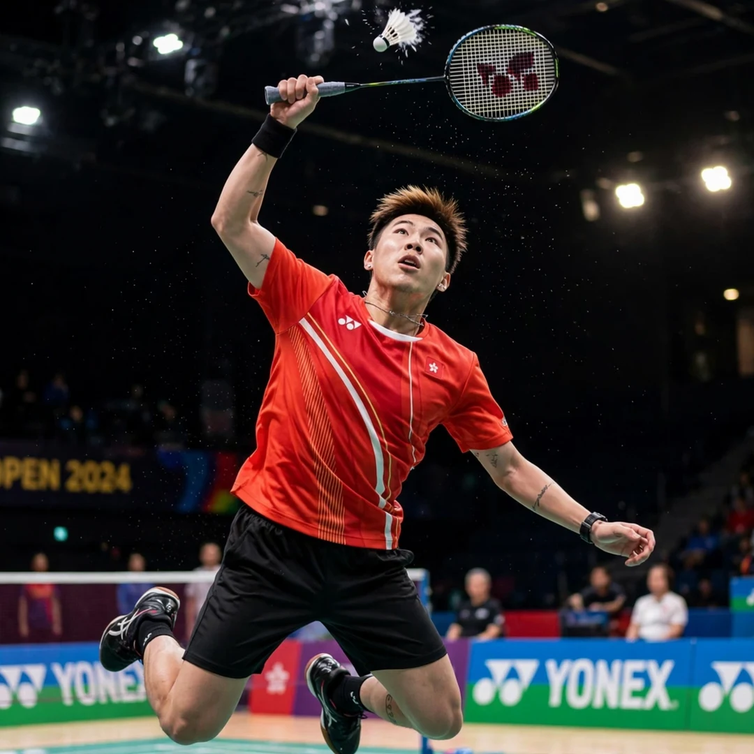 Lee Cheuk Yiu steep jump smash attacking playing style Lee Cheuk Yiu jump smash and all-round attacking style (AI-generated)
