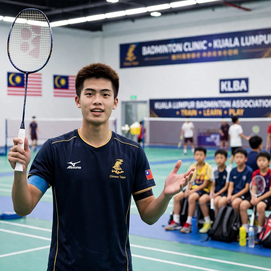 Lee Chia Hao junior clinic Lee Chia Hao coaching junior players at a clinic in Kuala Lumpur (AI-generated)