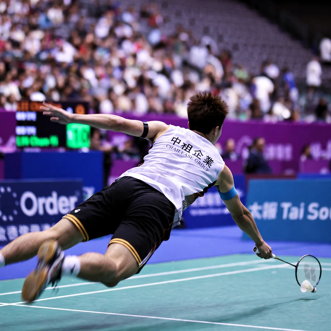 Lee Chia Hao defence Lee Chia Hao diving for a defensive return (AI-generated)