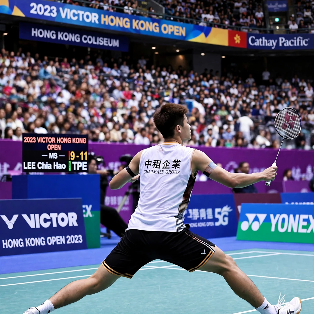 Lee Chia Hao Hong Kong Open Lee Chia Hao in action at the 2023 Hong Kong Open (AI-generated)