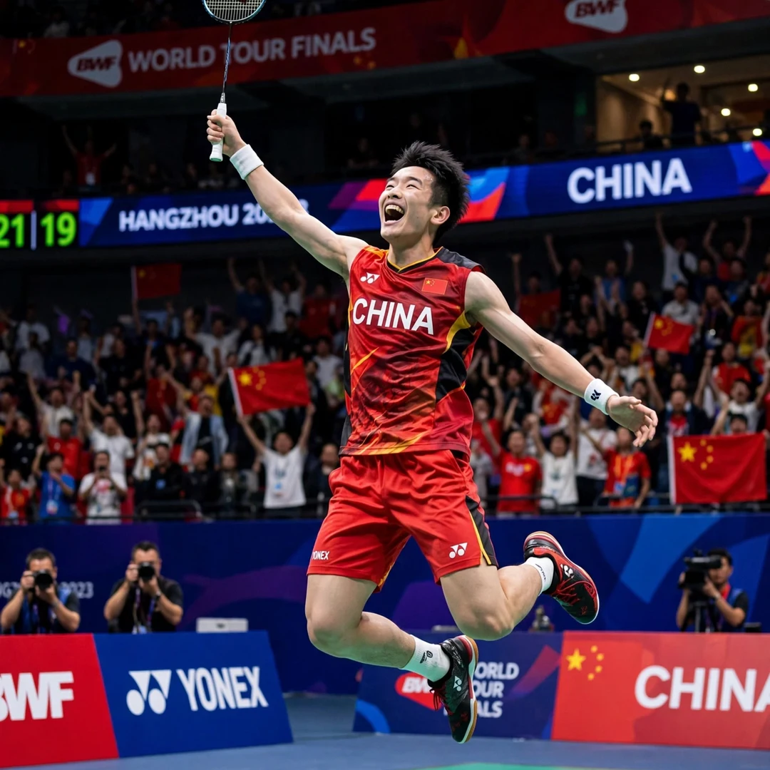 Li Shi Feng celebrating victory Li Shi Feng celebrating a match victory (AI-generated)