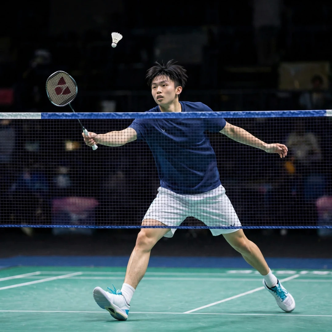 Liao Jhuo-Fu Liao Jhuo-Fu playing a tumbling net shot (AI-generated)