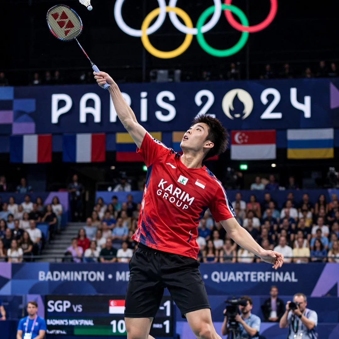 Loh Kean Yew at the Paris 2024 Olympic Games Loh Kean Yew at the Paris 2024 Olympic Games (AI-generated)