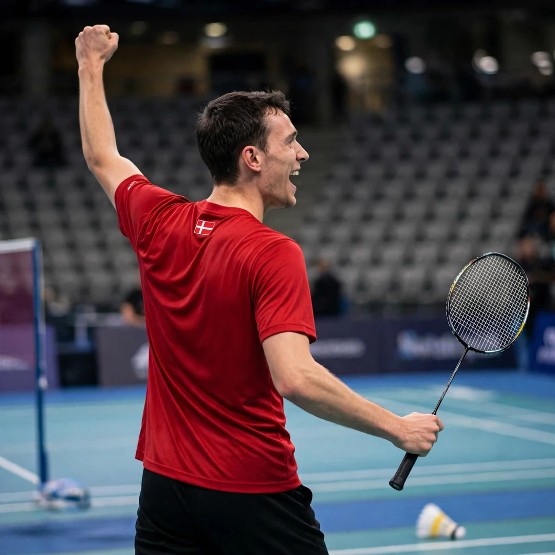 Mads Christophersen celebrating his Abu Dhabi Masters title point (AI-generated) Mads Christophersen celebrating his Abu Dhabi Masters title point (AI-generated)