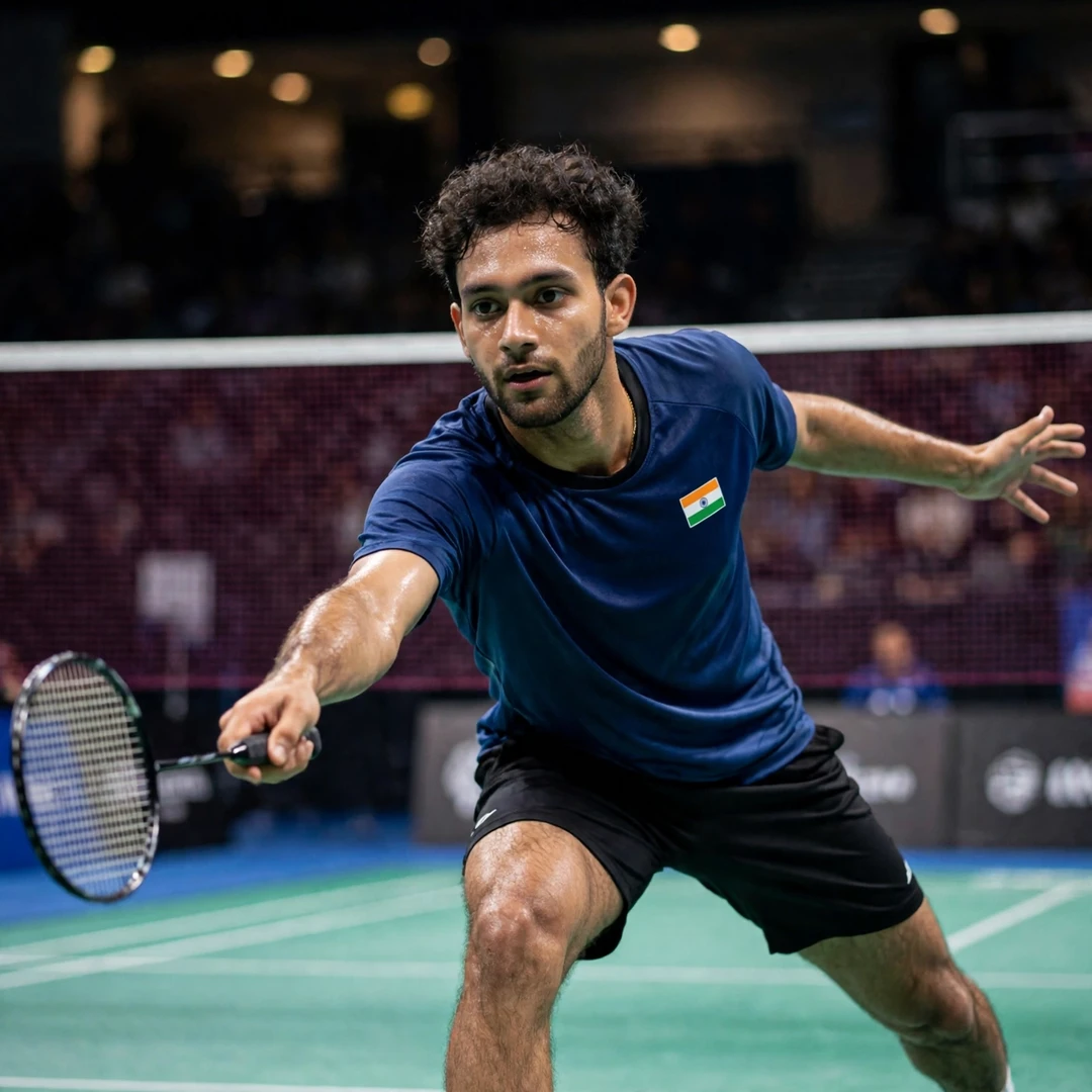 Manraj Singh playing a tumbling net shot (AI-generated) Manraj Singh playing a tumbling net shot (AI-generated)