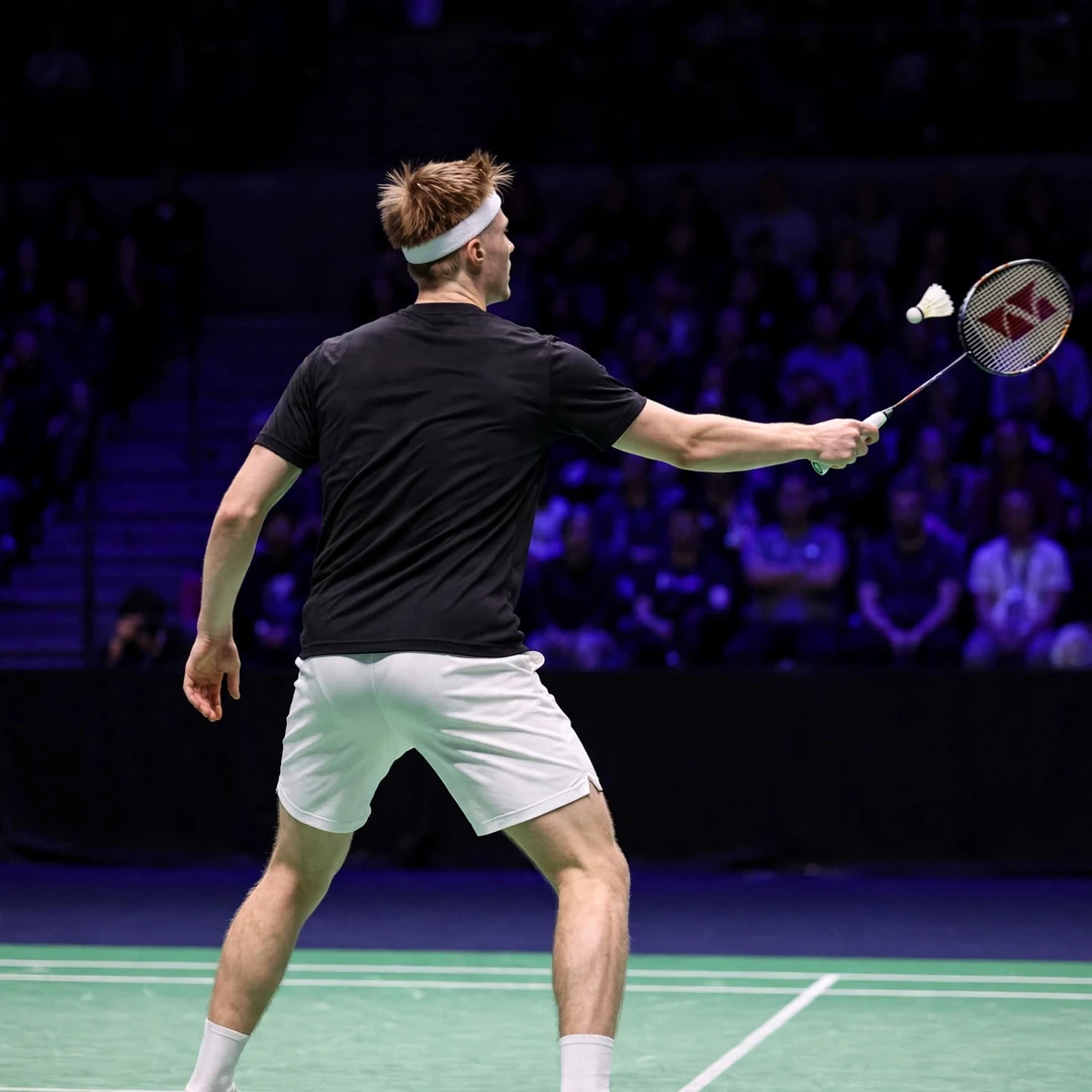 Matthias Kicklitz playing a forehand drive, seen from behind (AI-generated) Matthias Kicklitz playing a forehand drive, seen from behind (AI-generated)