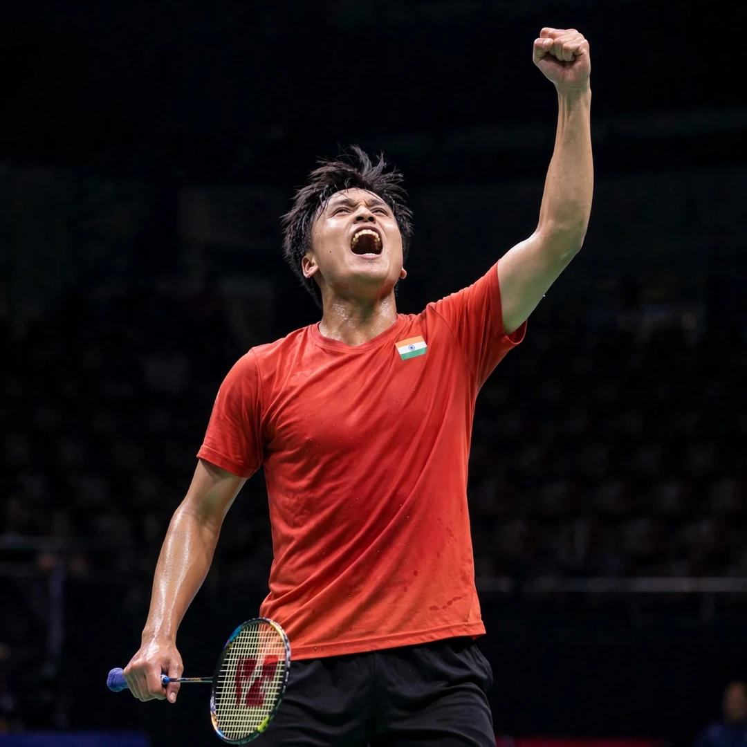 Meiraba Luwang Maisnam celebrating a hard-fought win Meiraba Luwang Maisnam celebrating a hard-fought win (AI-generated)