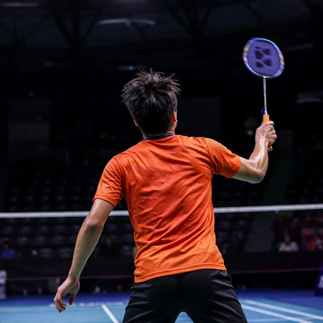 Meiraba Luwang Maisnam playing a forehand drive from behind Meiraba Luwang Maisnam playing a forehand drive from behind (AI-generated)