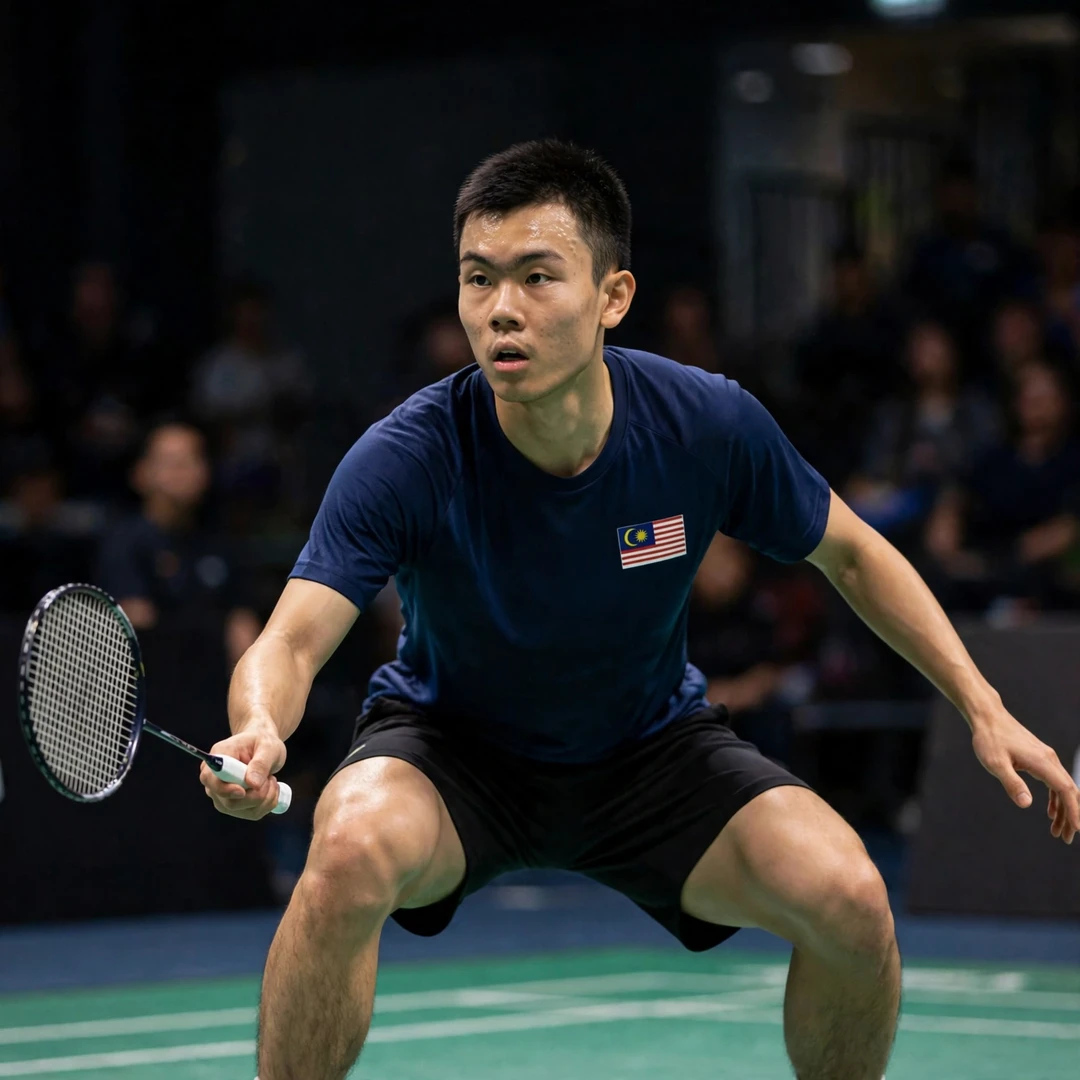 Ming Hong Lim in a low defensive crouch (AI-generated) Ming Hong Lim in a low defensive crouch (AI-generated)